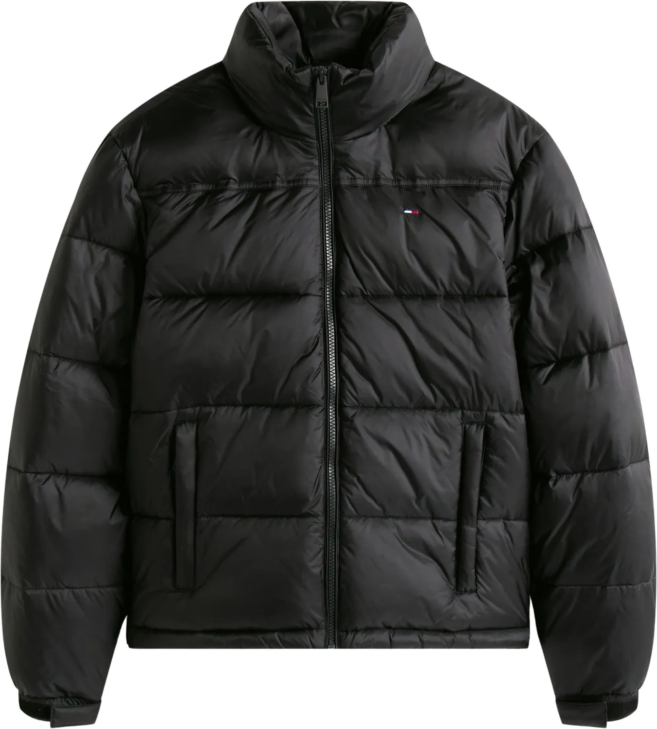 Tommy Jeans Pufferjacke Damen 2XL Schwarz Verstaubare Kapuze Winter