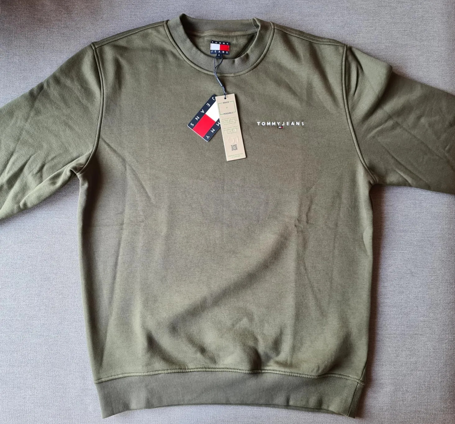 Tommy Jeans Linear Sweatshirt Herren Rundhals Grün