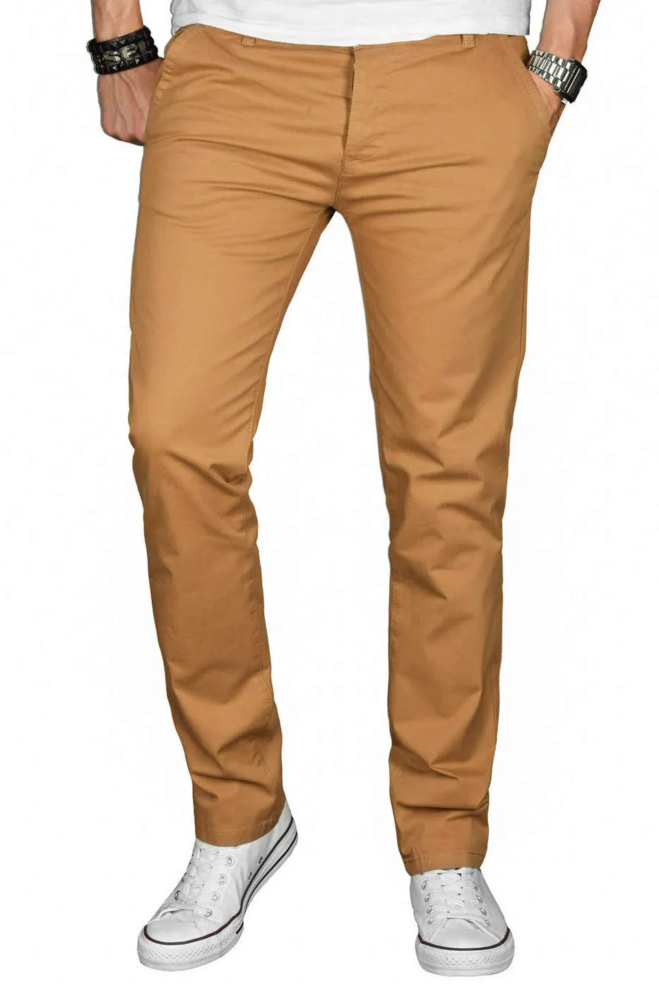 Alessandro Salvarini AS024 Chino Herren Schwarz Stretch