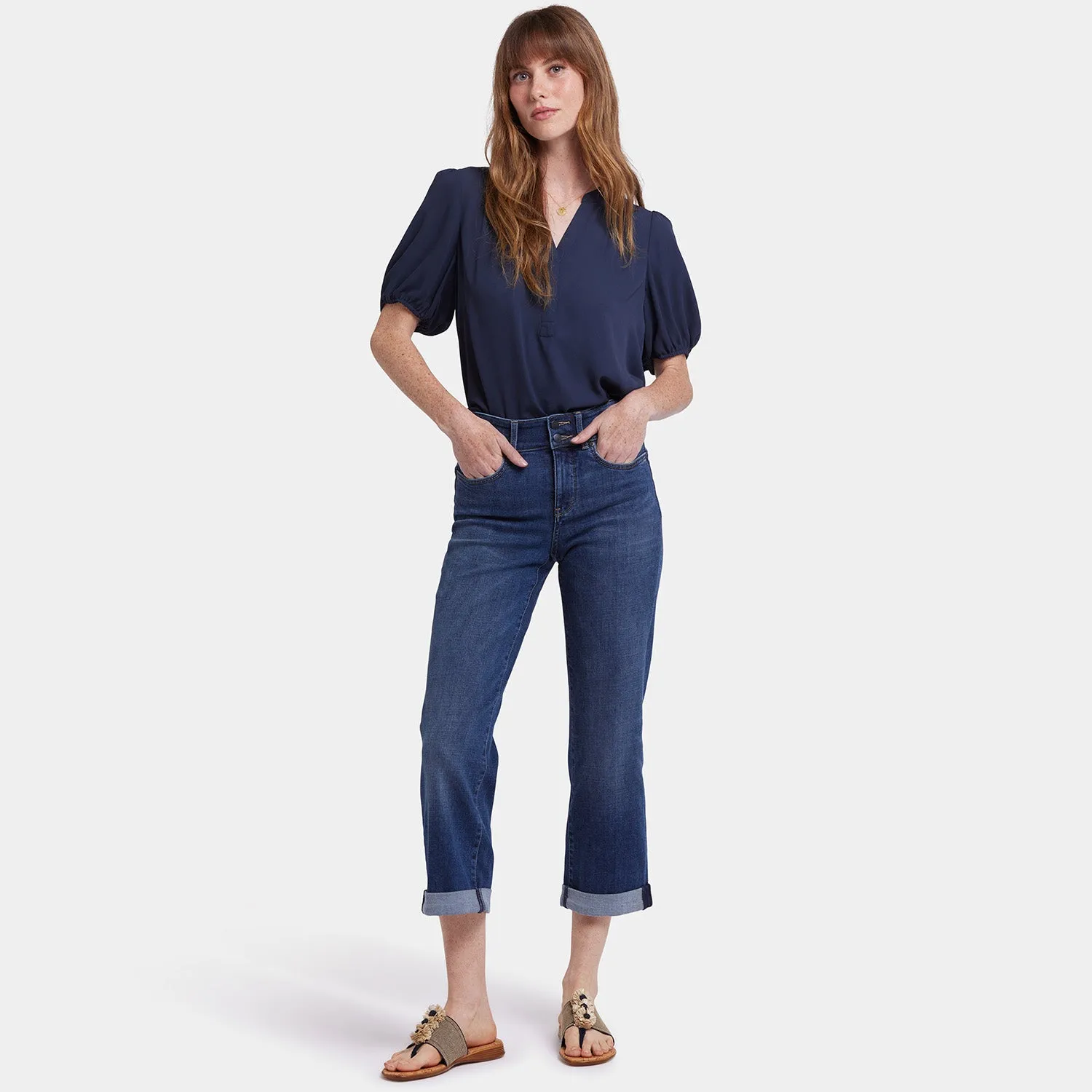 NYDJ Bailey Relaxed Straight Crop Jeans Asturia
