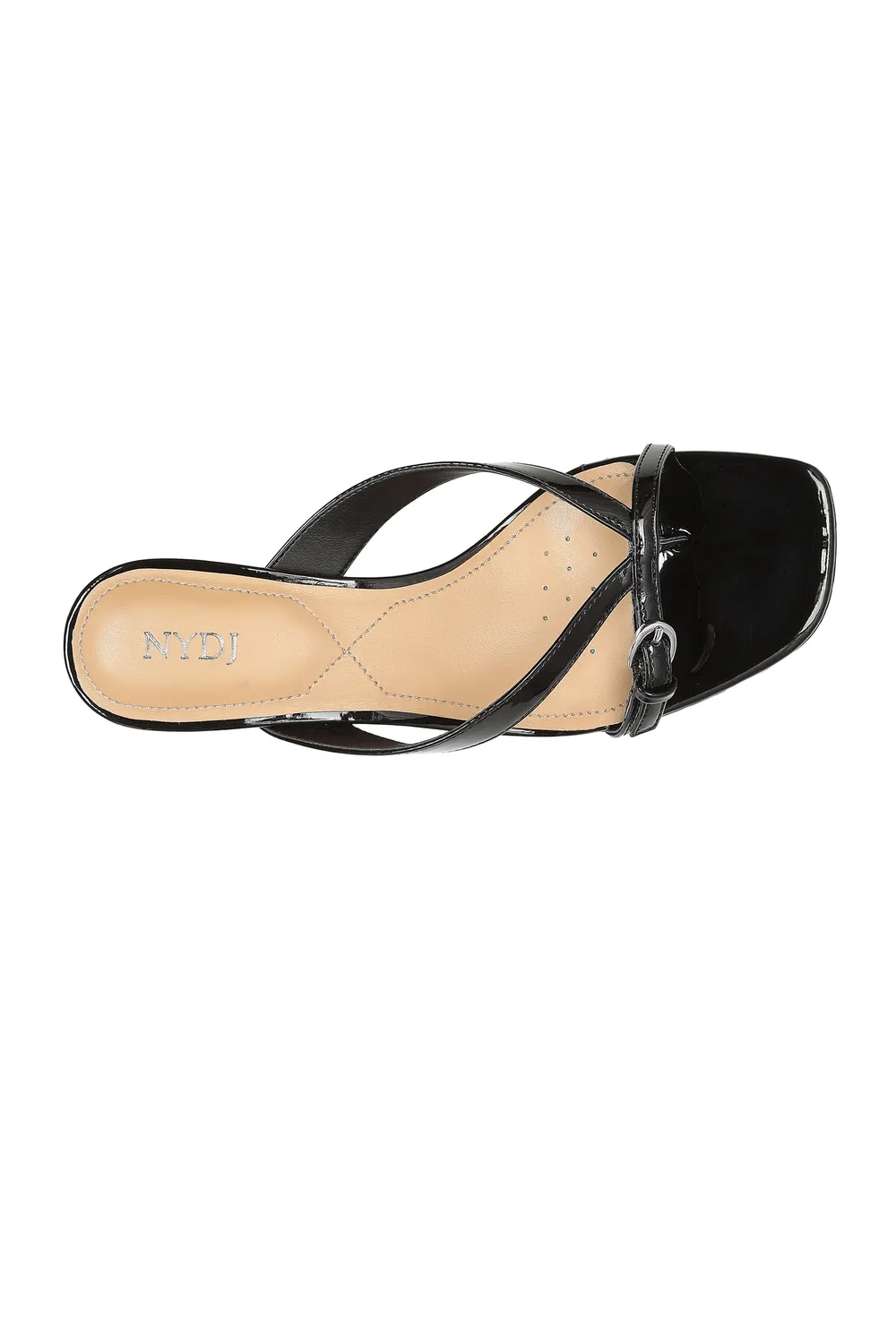 NYDJ Glam Blockabsatz Sandalen Schwarz Lack