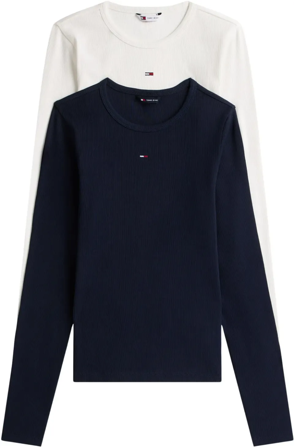 Tommy Jeans Essential Rib Langarmshirt 2er Pack Slim Damen