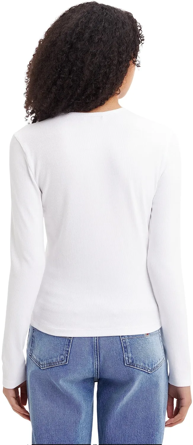 Tommy Jeans BBY Essential Rib Langarmshirt Damen Ripp