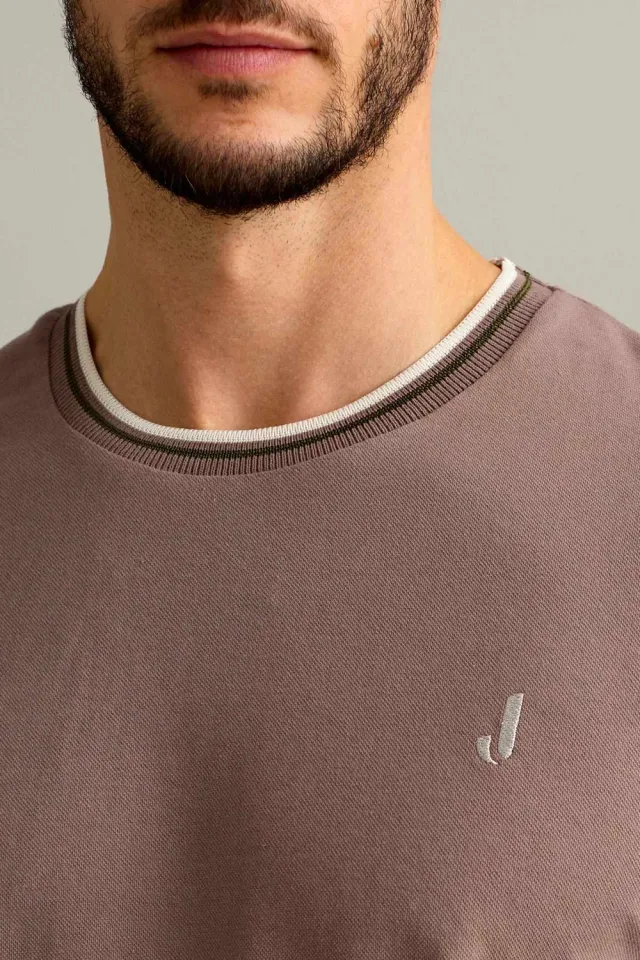 Jeckerson Piquet T-Shirt Herren schokobraun Kurzarm
