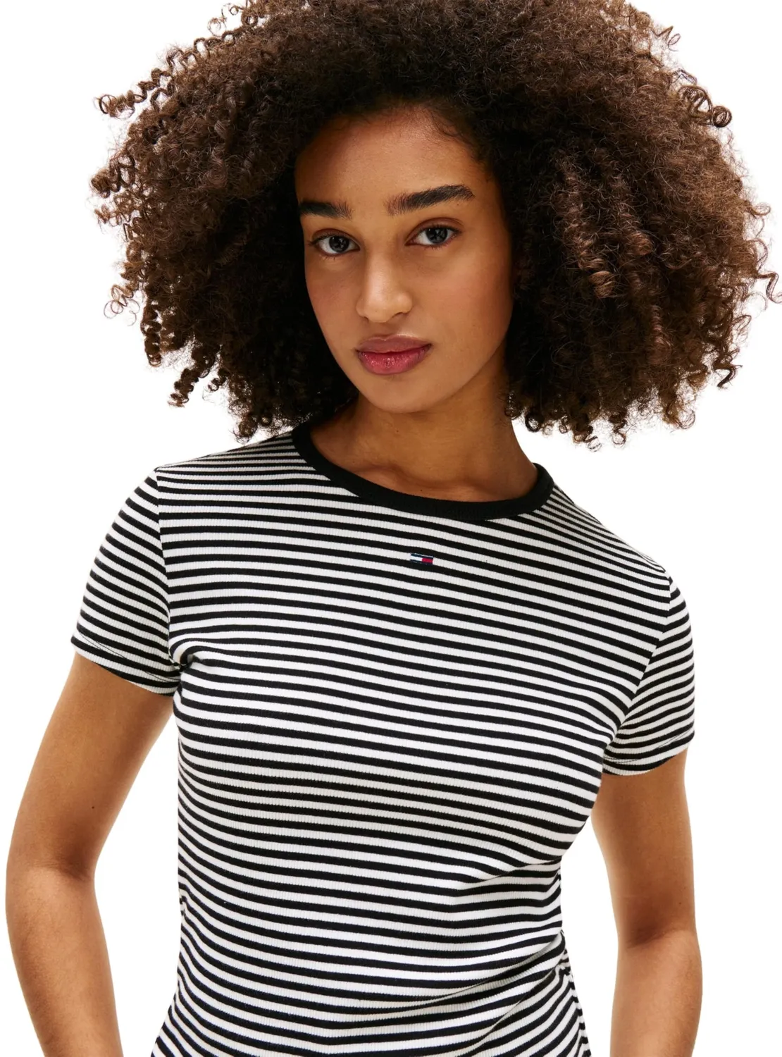 Tommy Jeans Essential Rib Slim Fit T-Shirt L Dunkelrot