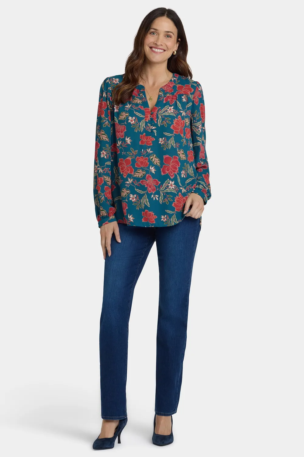 NYDJ Trinity Bluse Rue Mademoiselle Blumenmuster