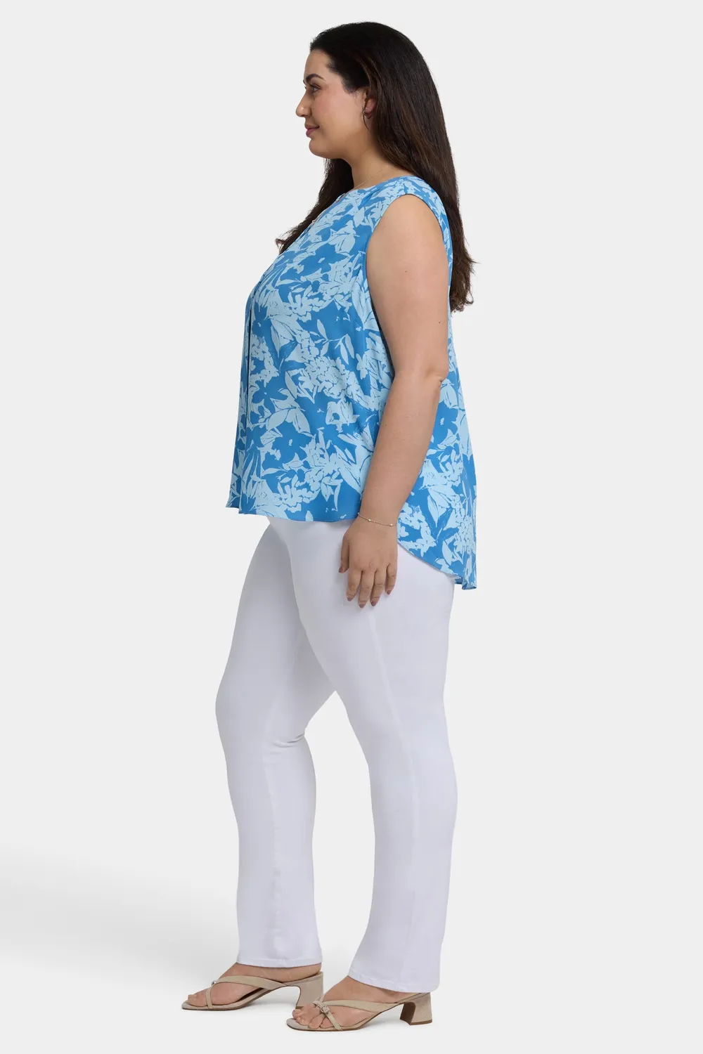 NYDJ Pintuck ärmellose Plus Bluse Bellavista floral