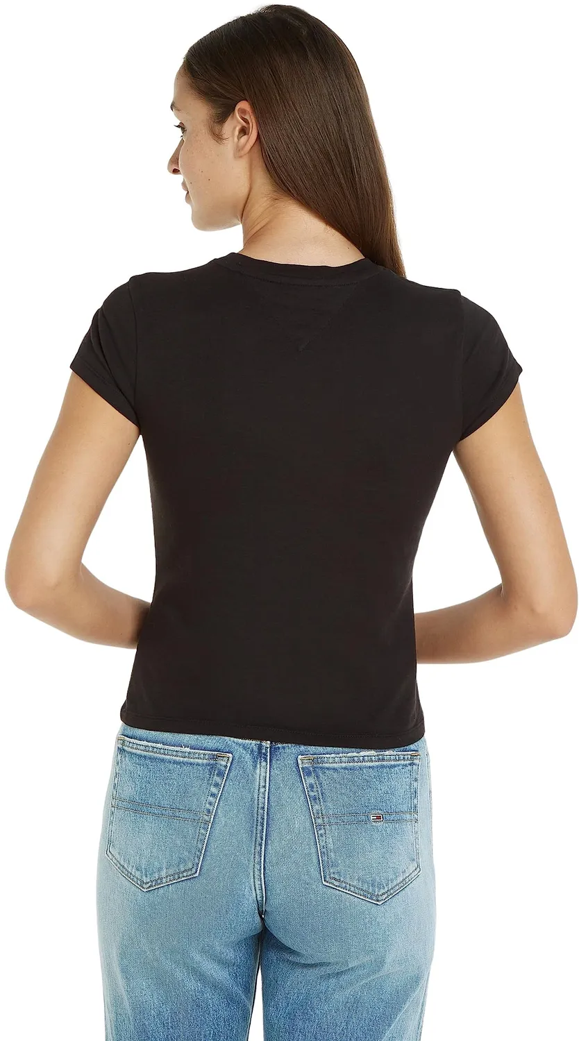 Tommy Jeans Kurzarm T-Shirt Damen Schwarz Größe S