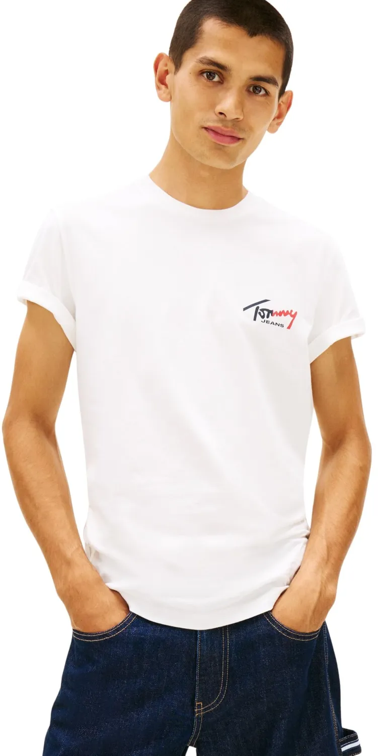 Tommy Jeans TJM Slim Chest DM0DM22538 T-Shirt Ecru