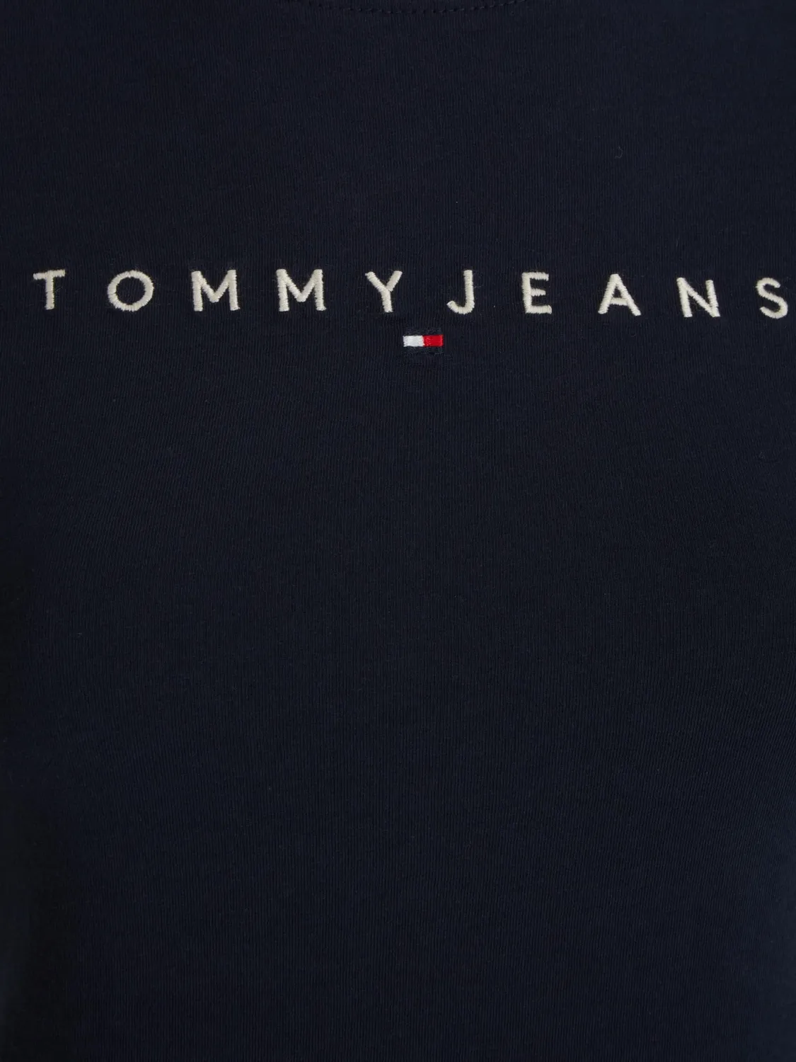 Tommy Jeans TJW Slim Linear Damen T-Shirt L Slim-Fit Weiß