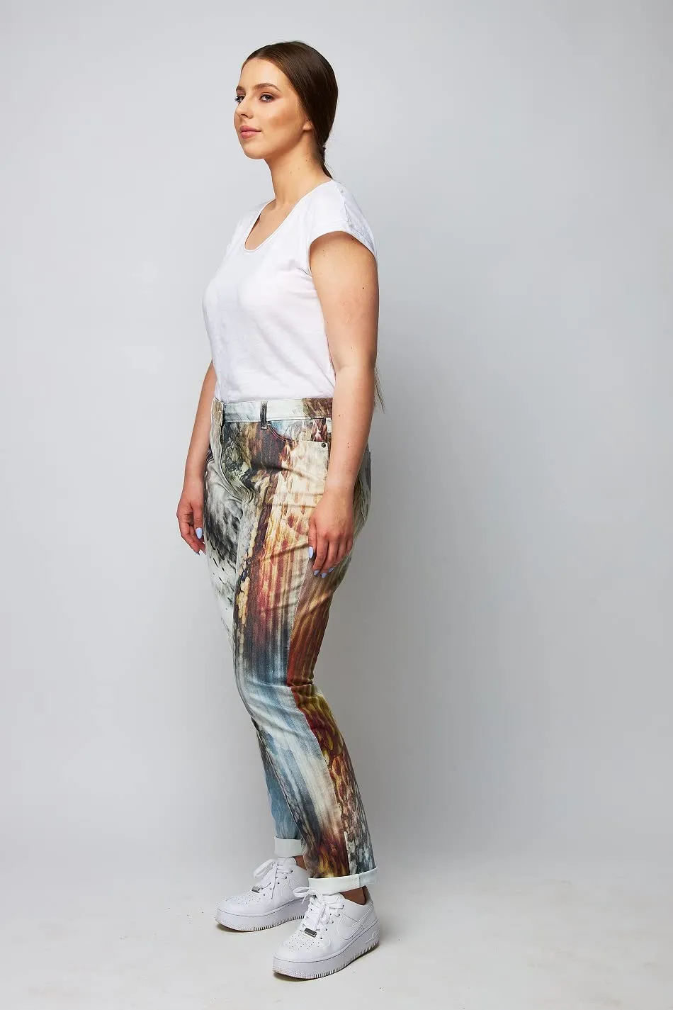 Wille Damenjeans Schlangenmuster Dunkel Stretch große Größen