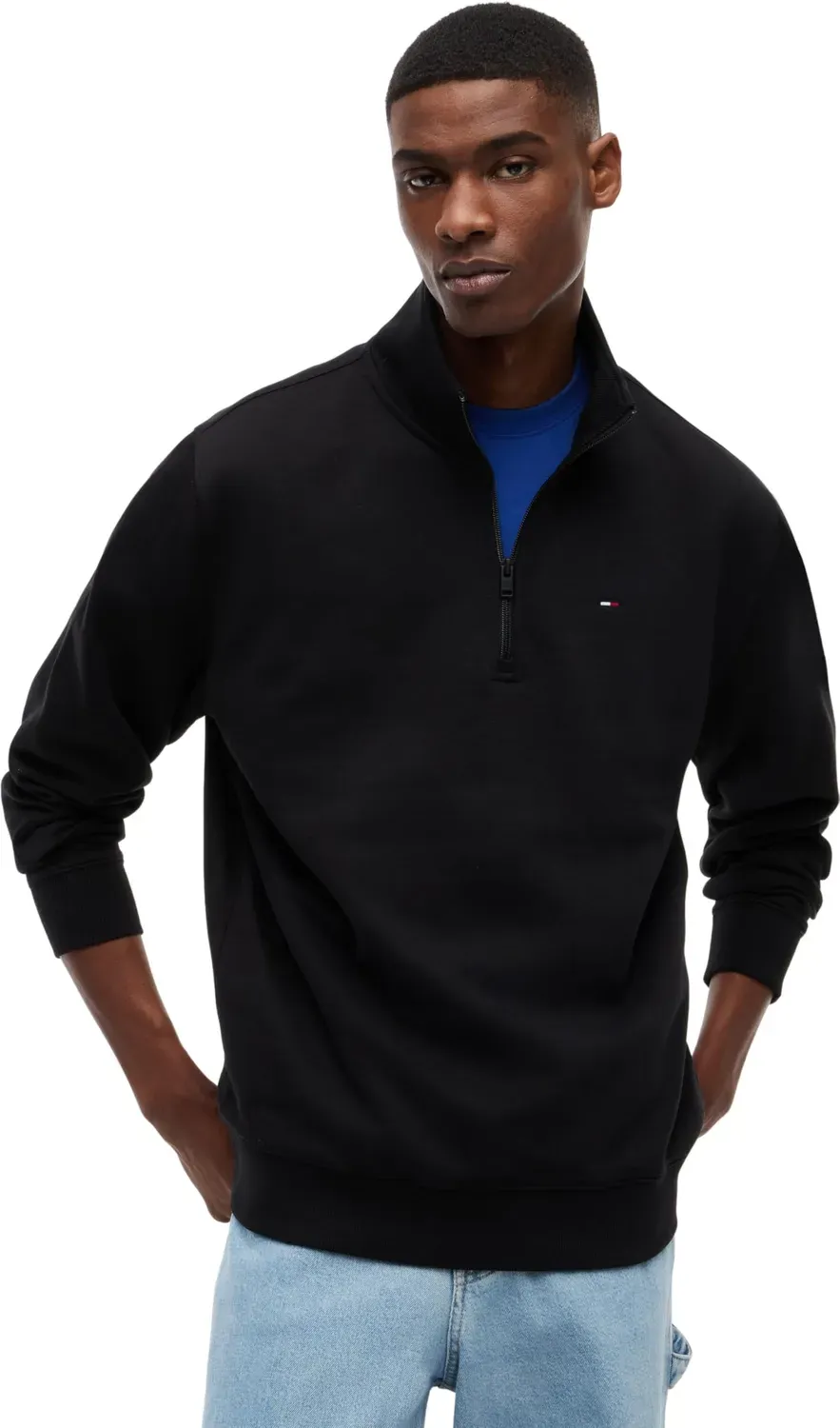 Tommy Jeans TJM Reg Fleece 1/4 Zip Sweatshirt XXL Schwarz Fleece