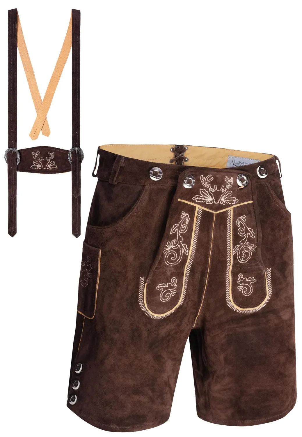 Alessandro Salvarini AS-180 Lederhose kurz Gr. 50 Echtleder