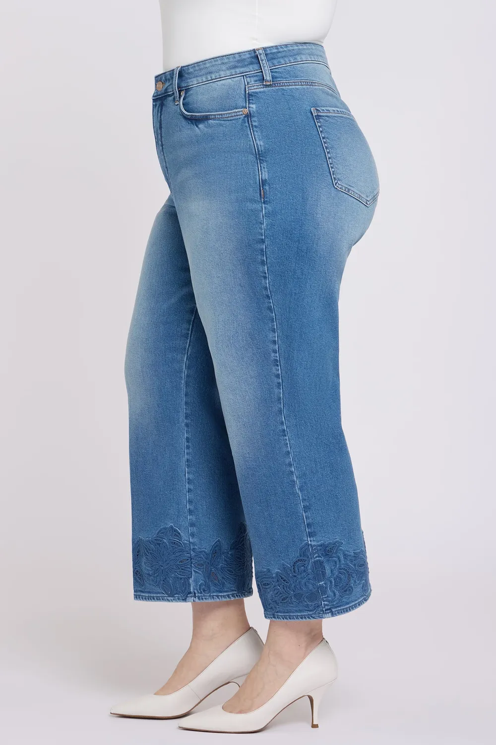 NYDJ Teresa Wide Leg Ankle Jeans Port Sea Plus Weit