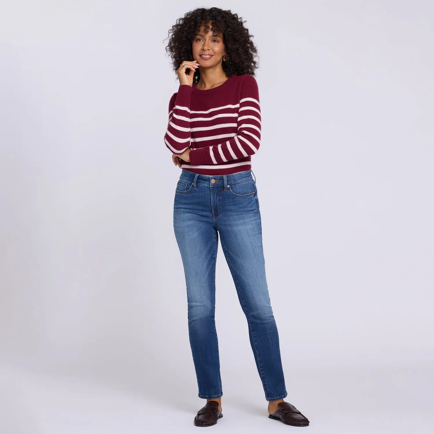 NYDJ Sheri Slim Straight Jeans Elm schmal
