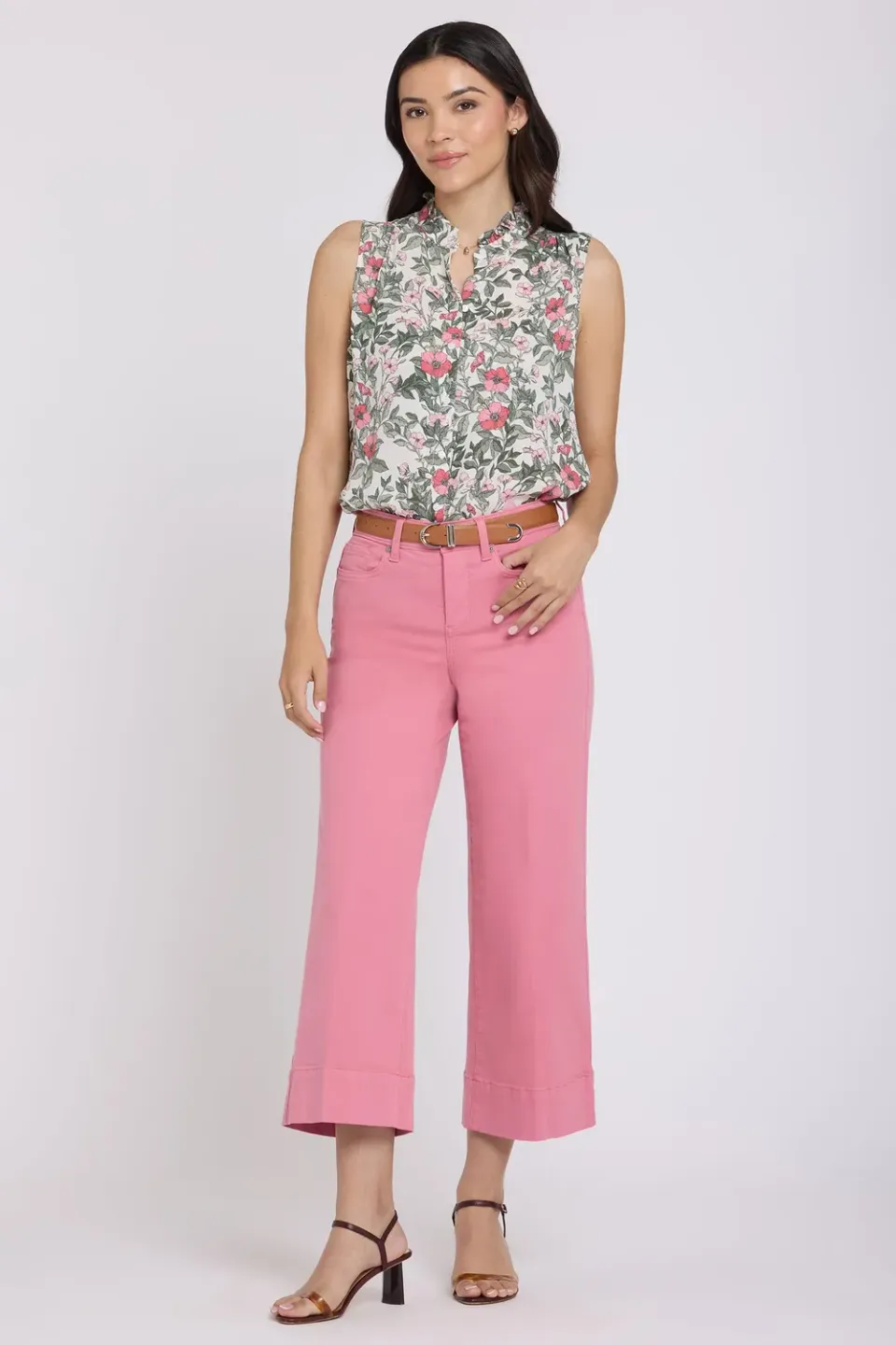 NYDJ Teresa Wide Leg Ankle Jeans Desert Rose
