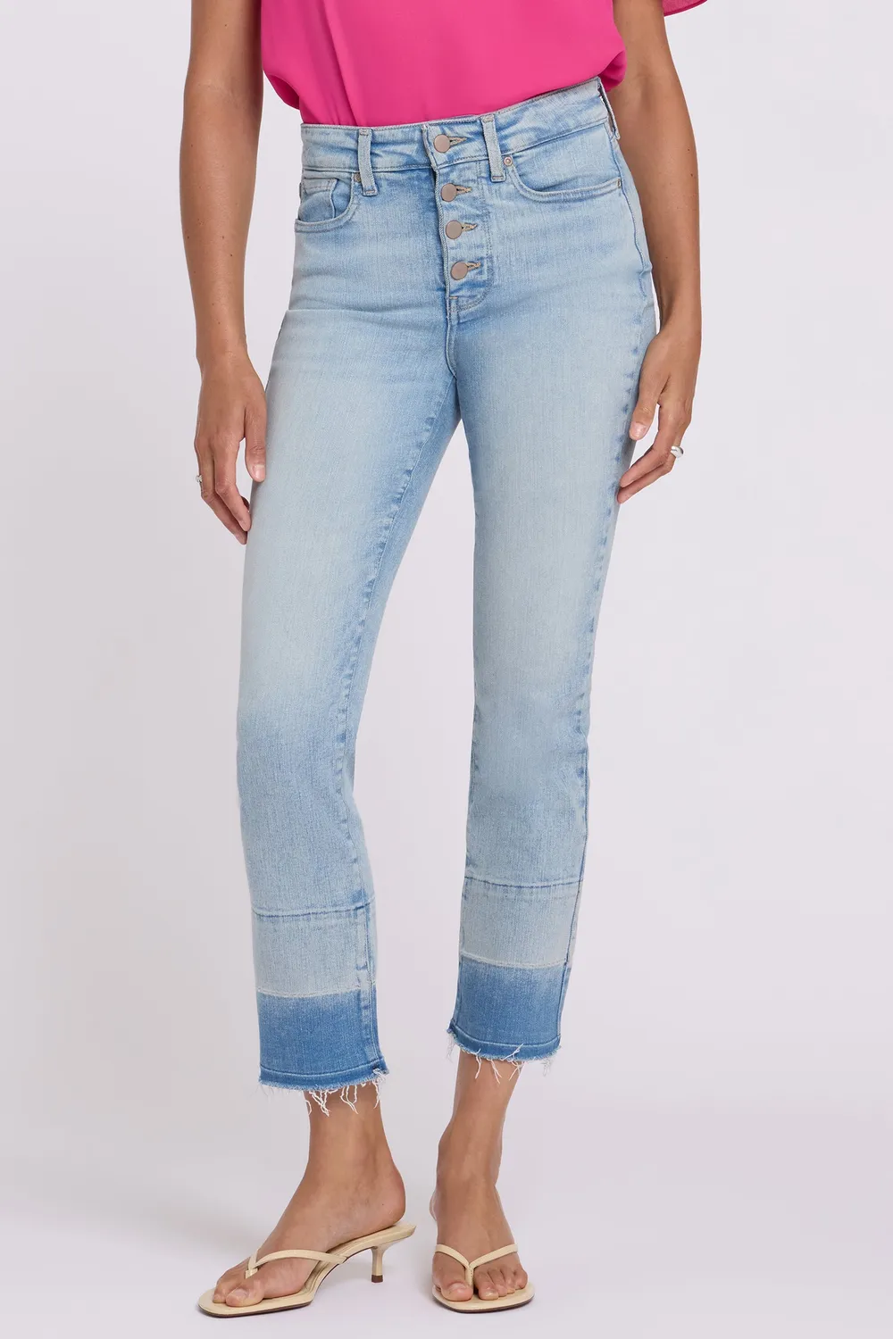 NYDJ Sheri Slim Straight Ankle Jeans Oasis Sand