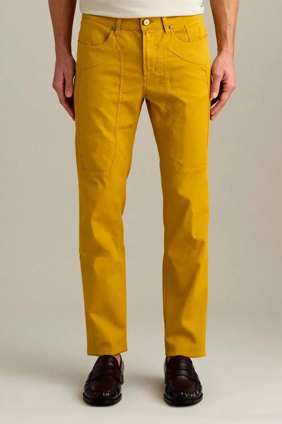 Jeckerson John Slim Fit Hose Gelbgold Patch