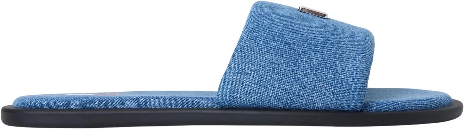 Tommy Jeans Padded Denim Slide Pantoletten 38 Blau
