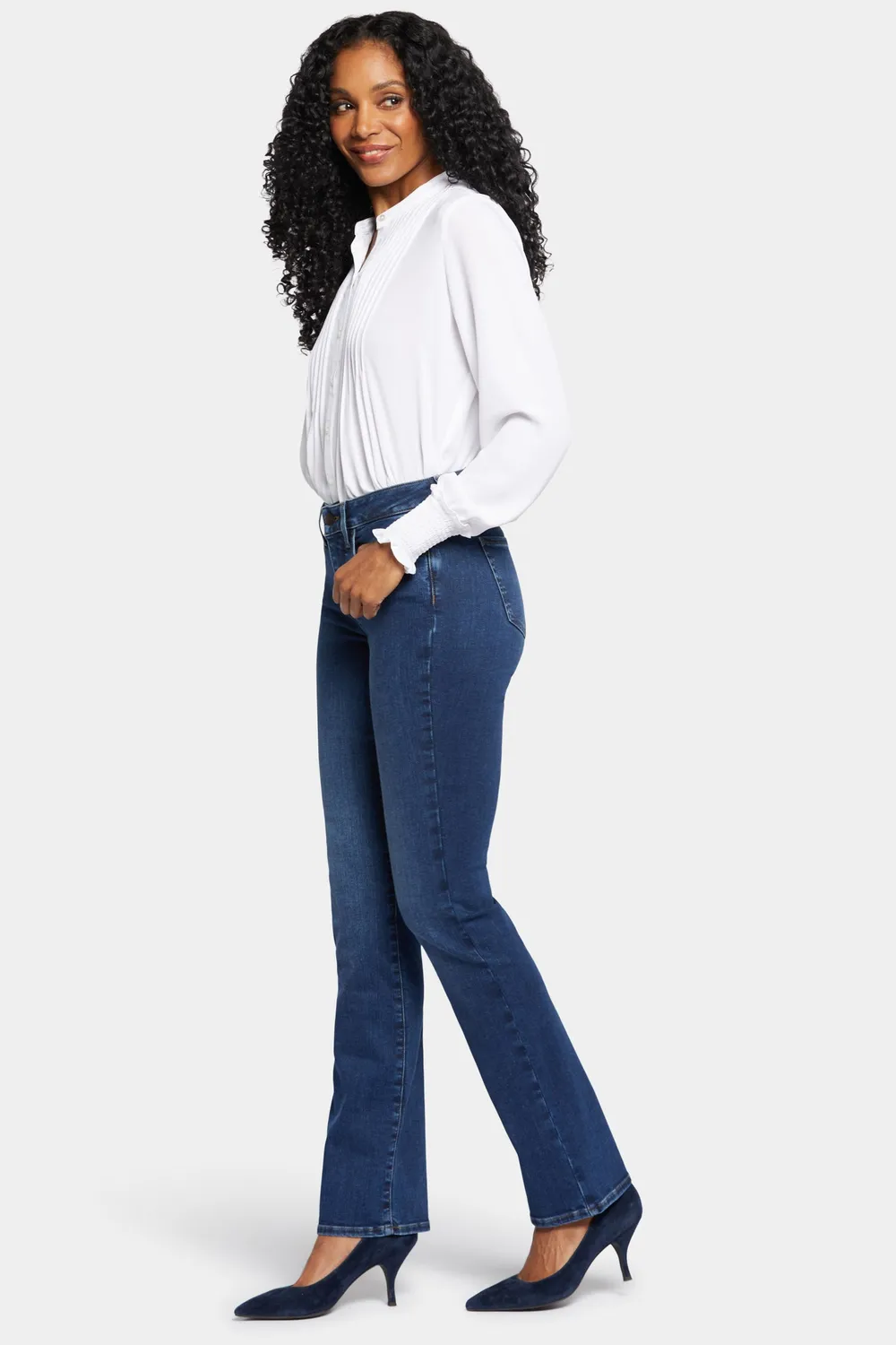 NYDJ Barbara Bootcut Petite Jeans Cooper Blau