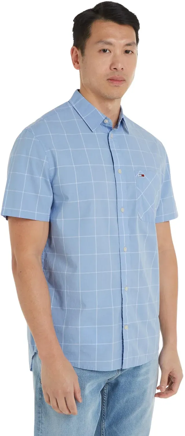 Tommy Jeans TJM Reg Check Poplin Hemd DM0DM18967 XXS Blau