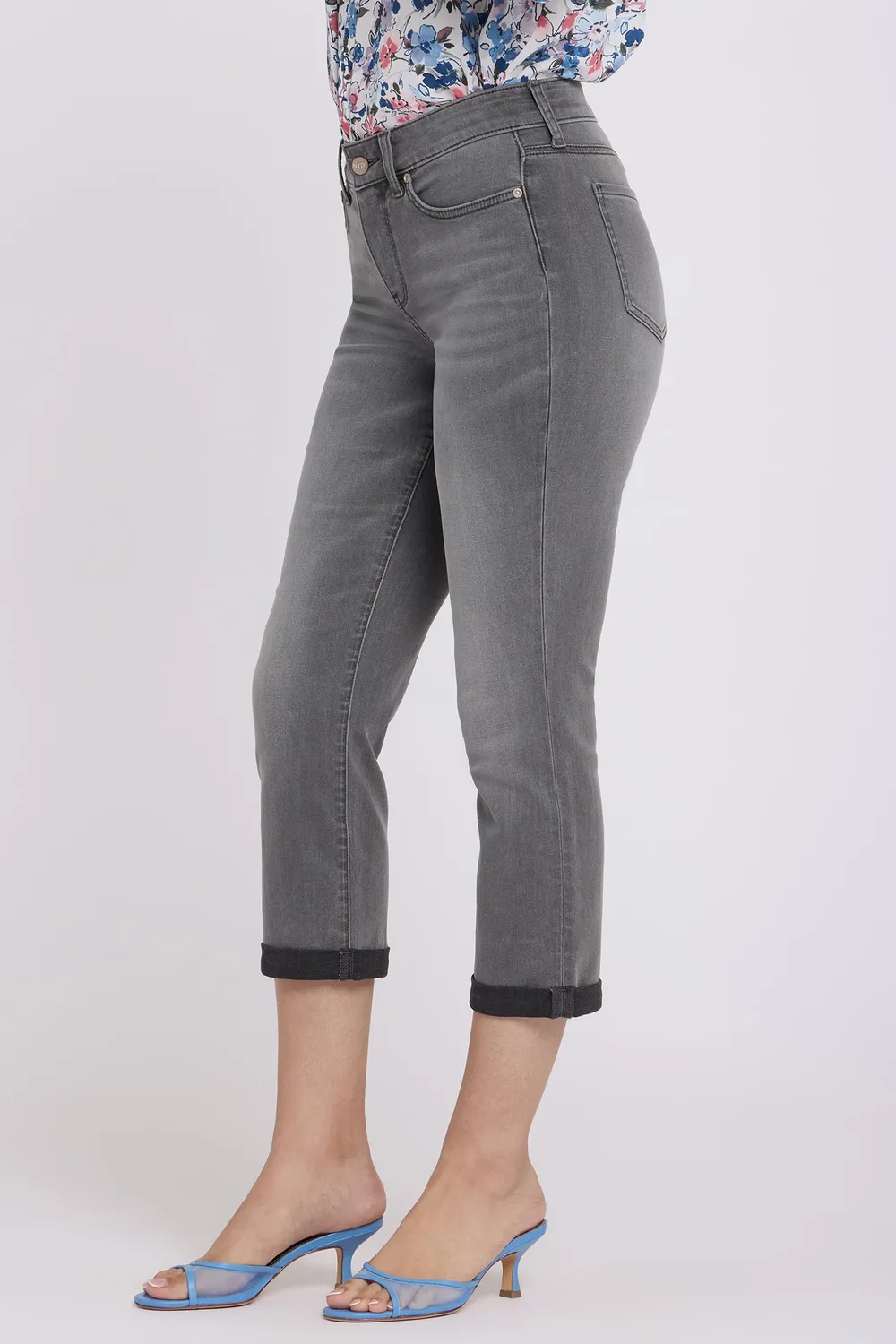 NYDJ Chloe Skinny Capri Jeans Dusty Ash Grau