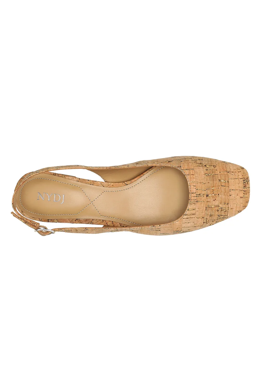 NYDJ Faelynn Slingpumps Natural Kork Absatz verstellbar