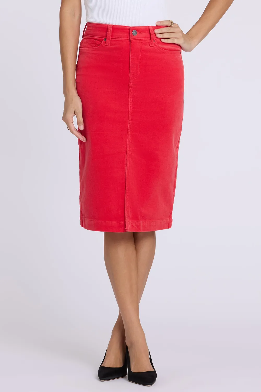 NYDJ 5 Pocket Midirock Camellia Cord