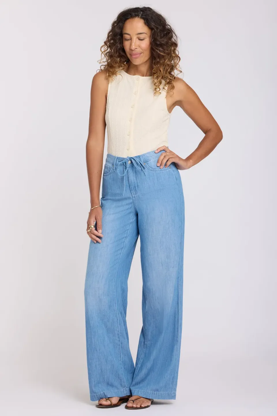 NYDJ Teresa Wide Leg Jeans Riviera Sky Hellblau
