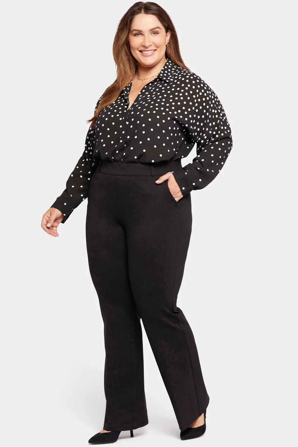 NYDJ Pull-On Flared Trouser Hose Plus Schwarz