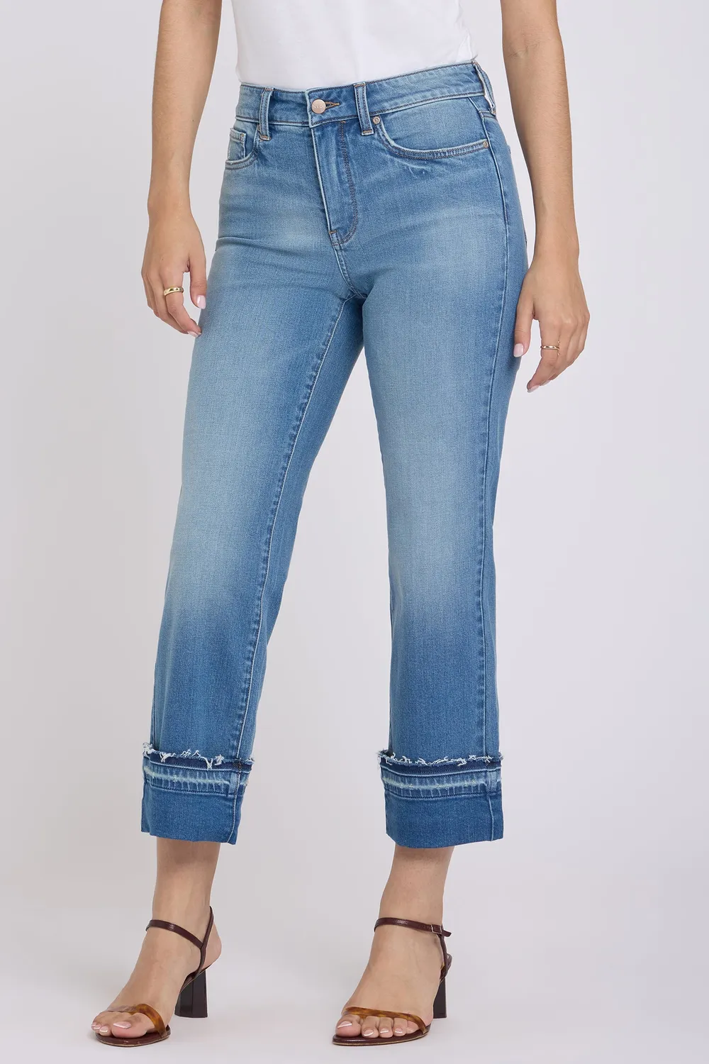 NYDJ Bailey Relaxed Straight Ankle Jeans Port Sea blau