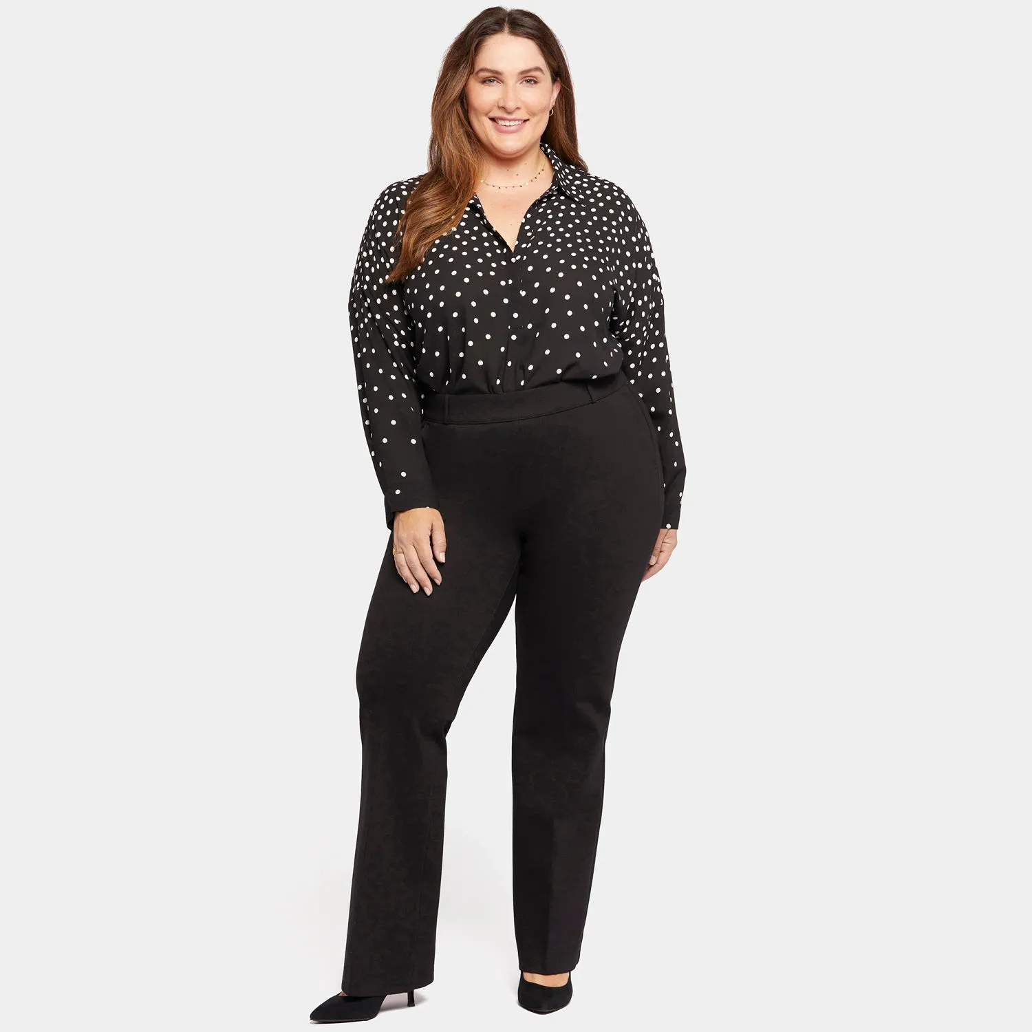 NYDJ Pull-On Flared Trouser Hose Plus Schwarz