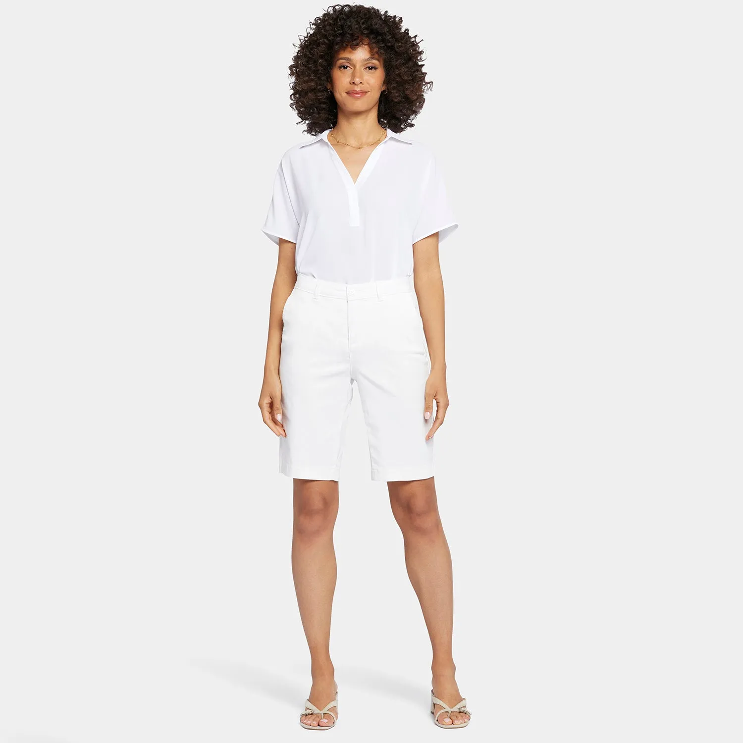 NYDJ Bermuda Shorts Petite Optic White weiß Twill