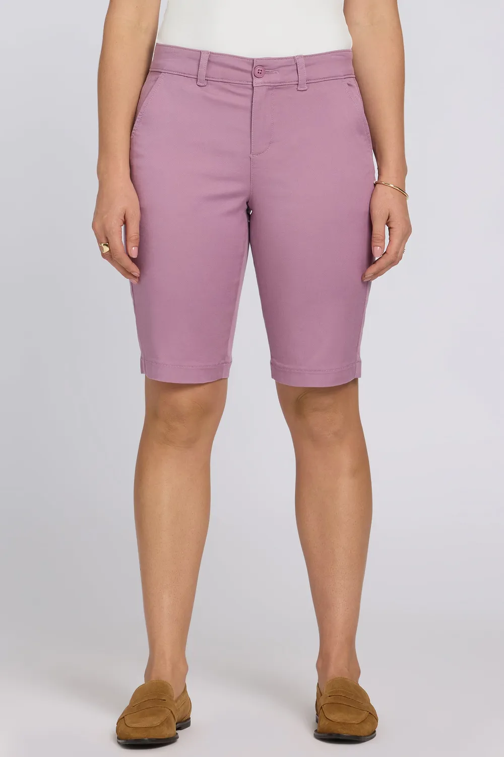 NYDJ Bermuda Shorts Dusky Daisy Stretch-Twill pink