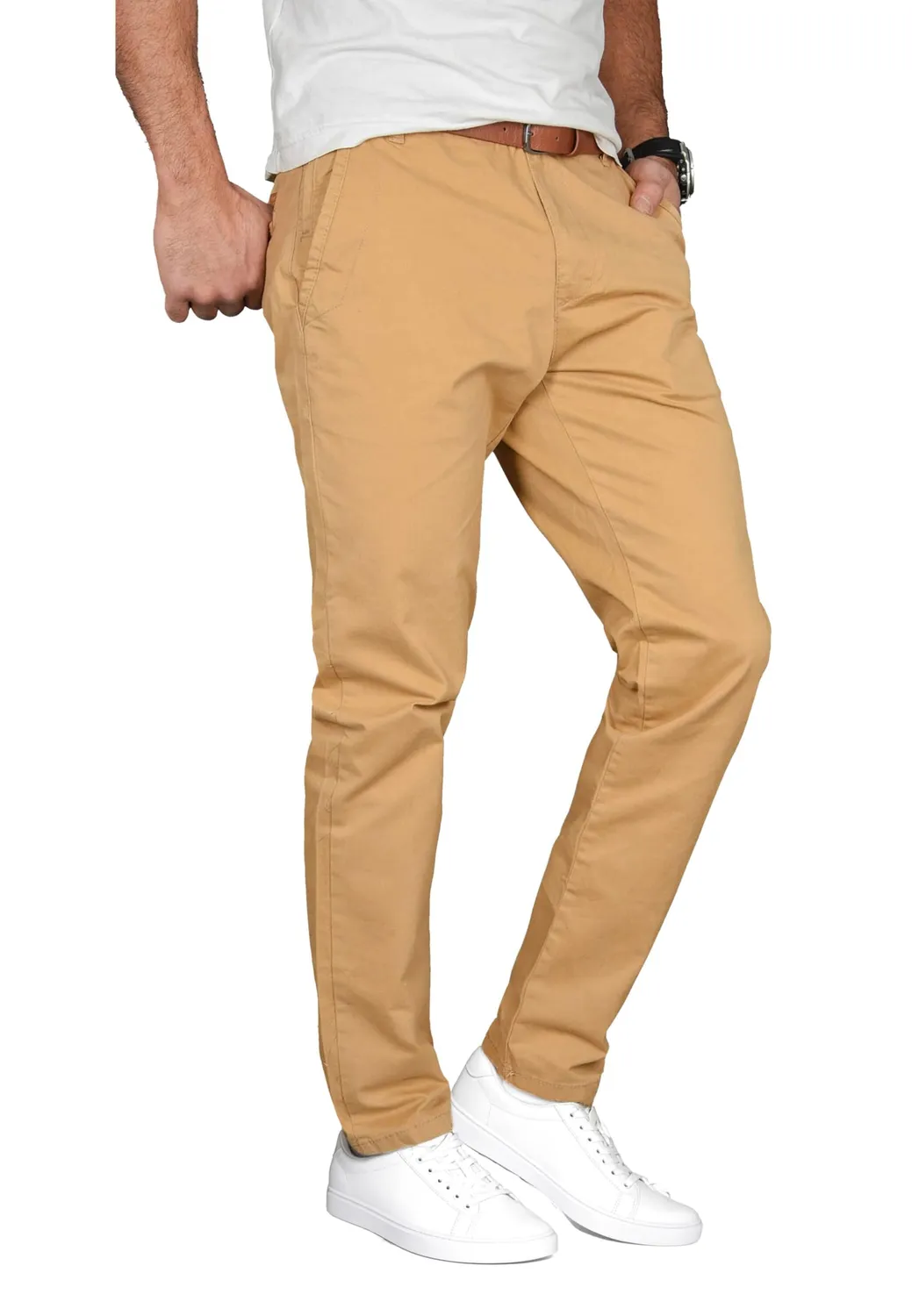 Alessandro Salvarini AS-095 Chino Hose Regular Fit Olive Baumwolle