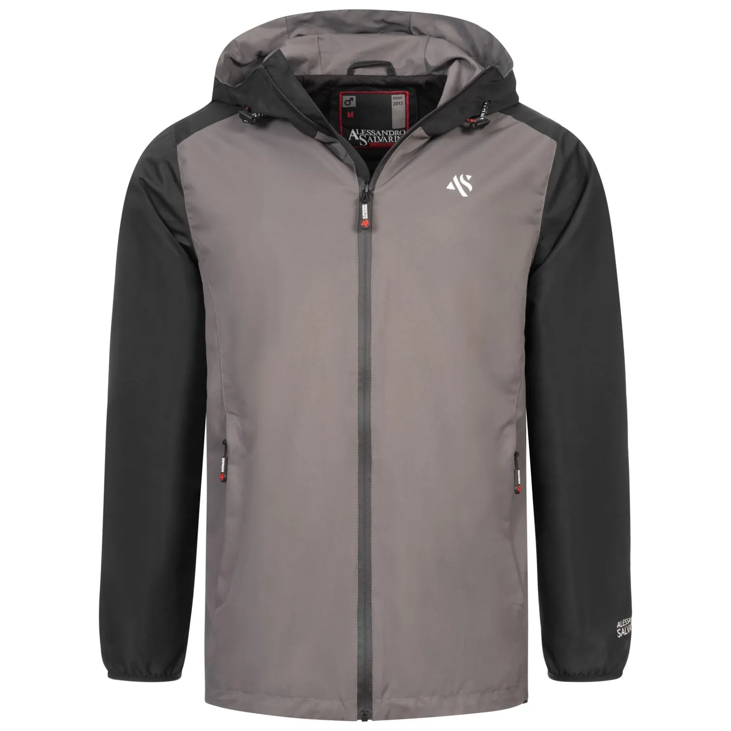 Alessandro Salvarini AS322 Regenjacke Dunkelgrau-Schwarz