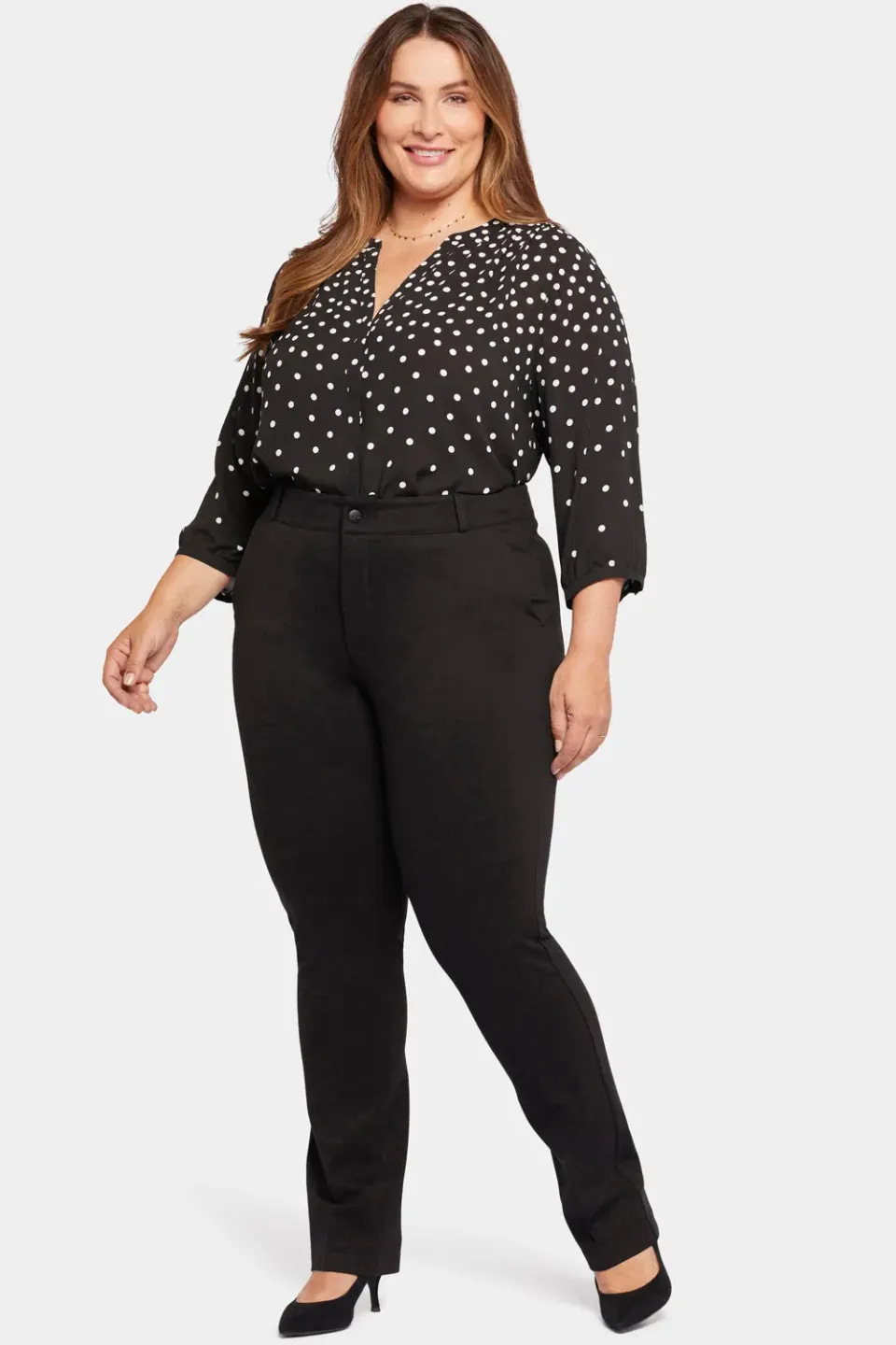 NYDJ Classic Trouser Hose Schwarz Plus Size formend