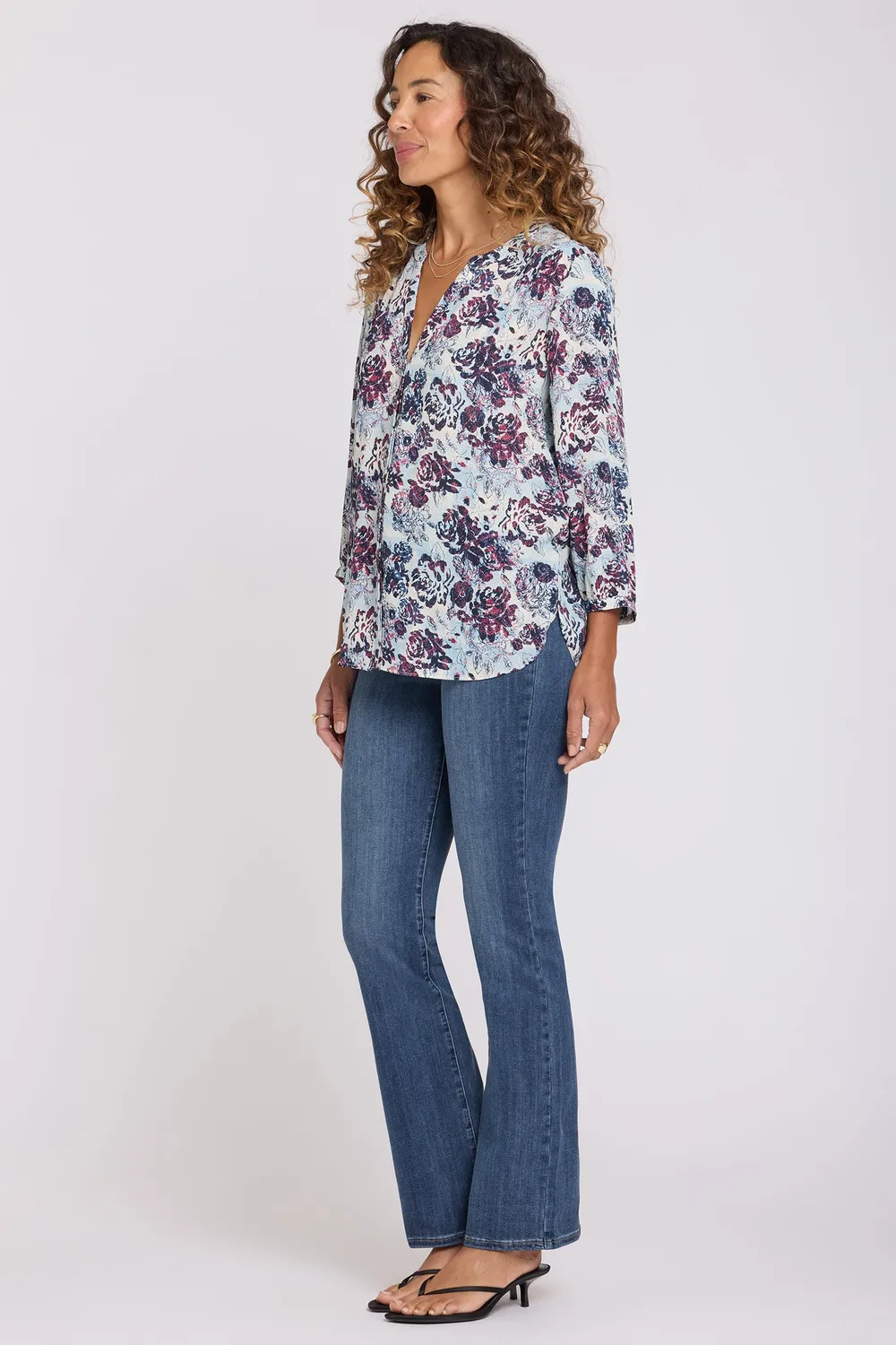 NYDJ Pintuck Bluse Ballad Abloom