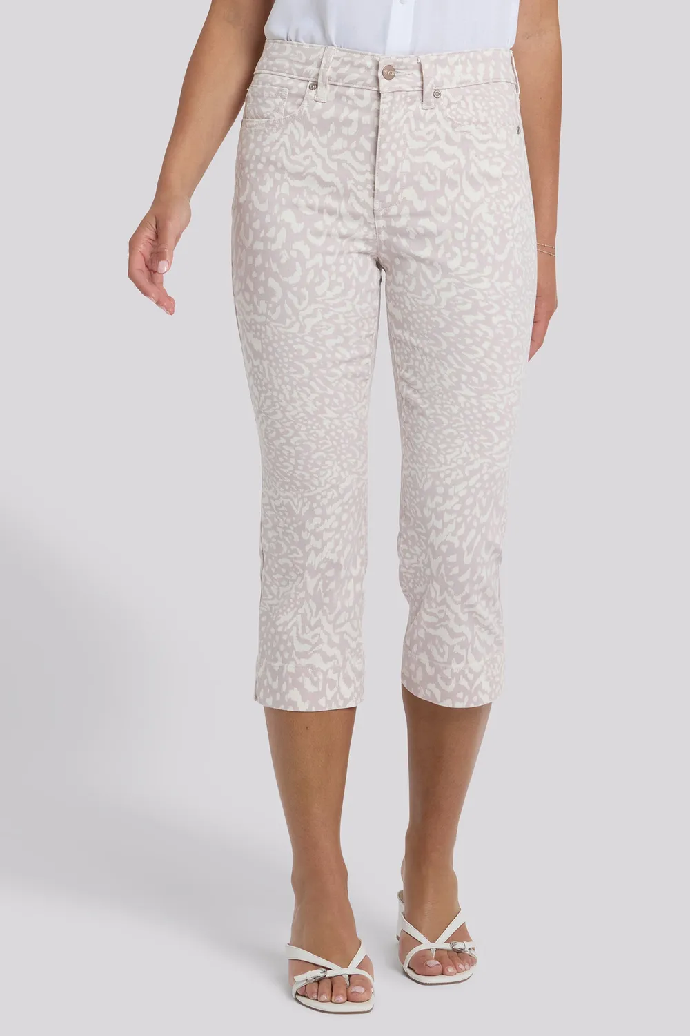 NYDJ Marilyn Straight Crop Petite Jeans Snow Leopard