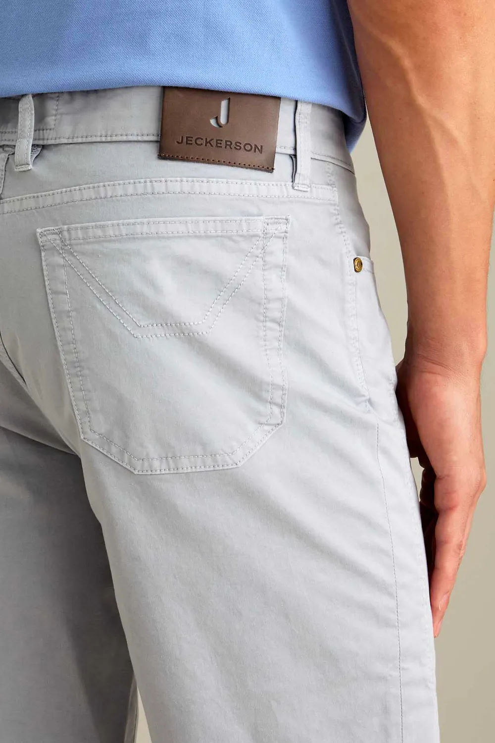 Jeckerson Jayden Bermuda Zementgrau Slim Fit Patch