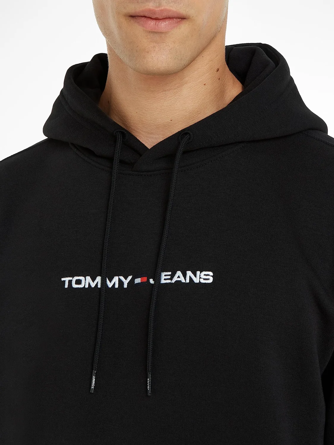Tommy Jeans Hoodie Herren Kapuzenpulli Schwarz S Baumwolle