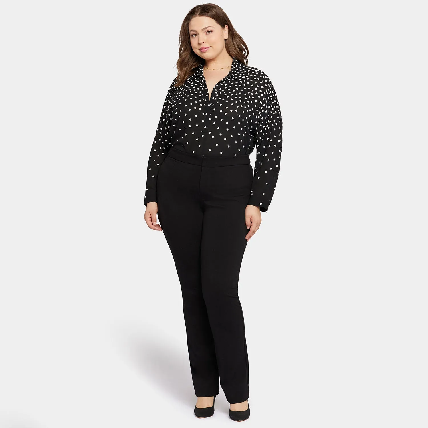 NYDJ Slim Trouser Hose Plus Size Schwarz Ponte