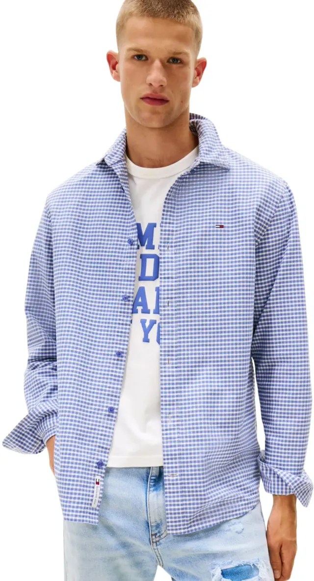 Tommy Jeans TJM Reg Oxford Check DM0DM22025 Hemd 4XL Karo