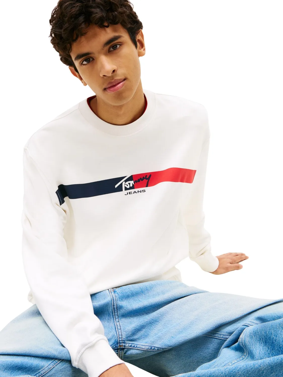 Tommy Jeans TJM Sign Stripe DM0DM23019 Sweatshirt schwarz