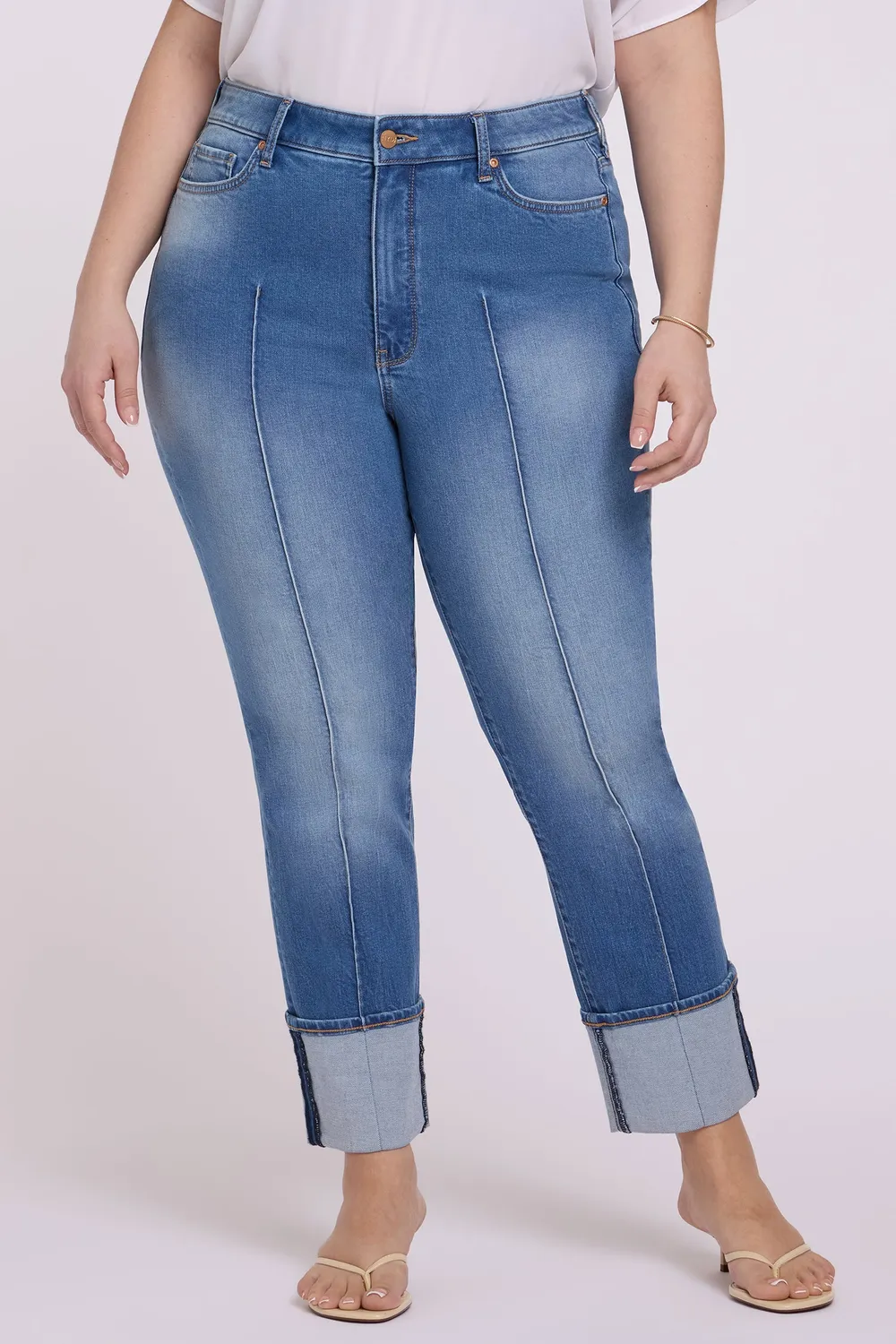 NYDJ Marilyn Straight Plus Jeans Pacifica formend