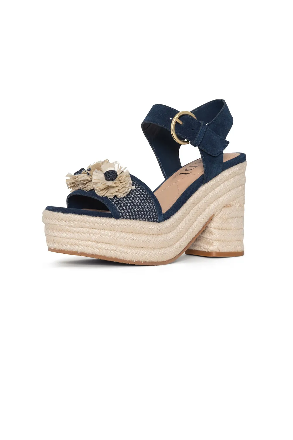 NYDJ Houston Platform Sandalen Indigo Blockabsatz