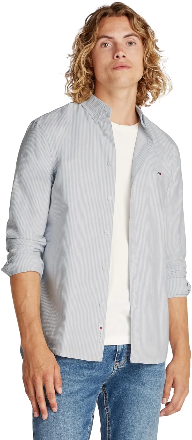 Tommy Jeans Stripe Oxford Herren Hemd Slim Fit gestreift