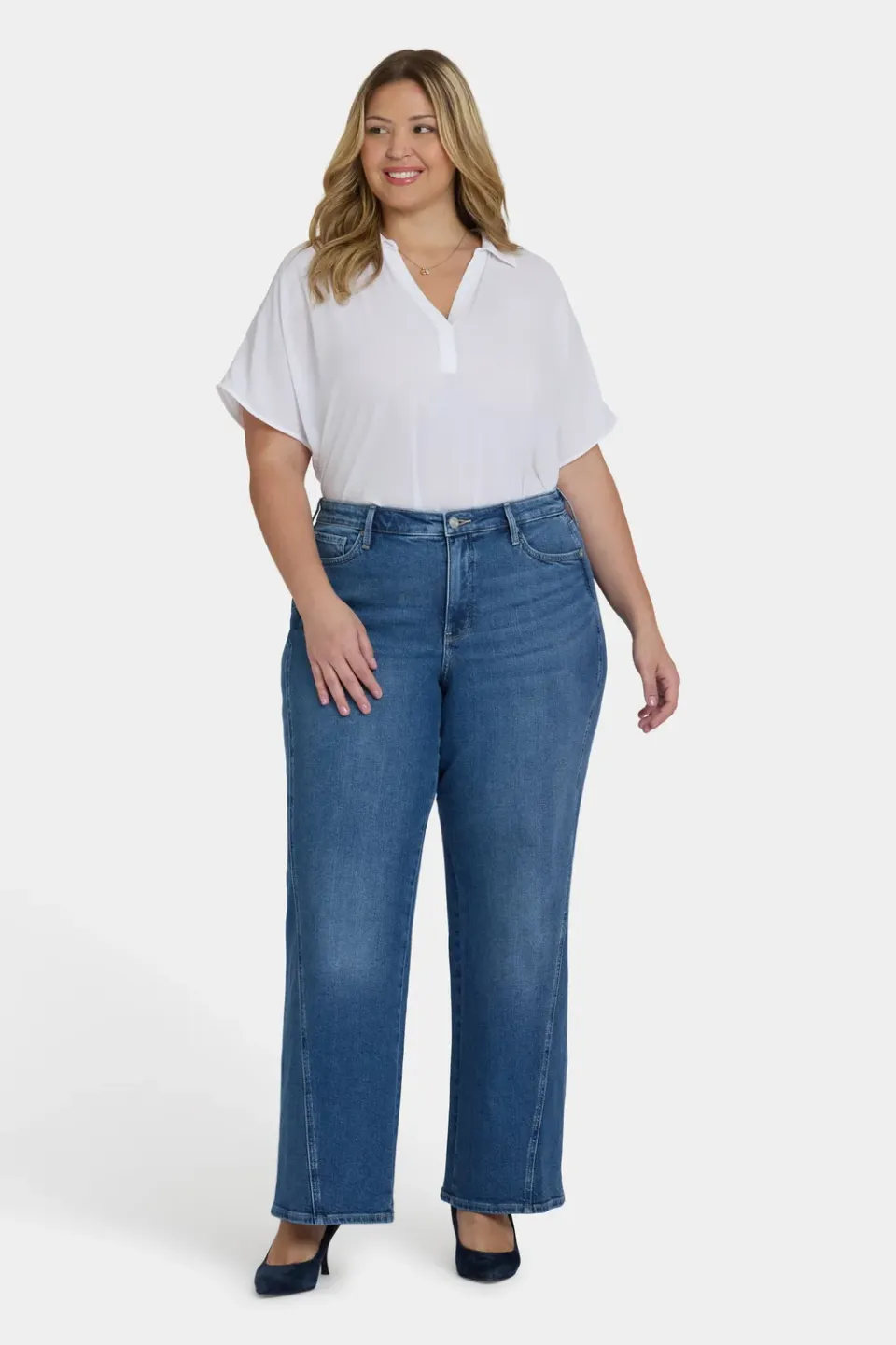 NYDJ Teresa Wide Leg Jeans Romantic Indigo Plus Size