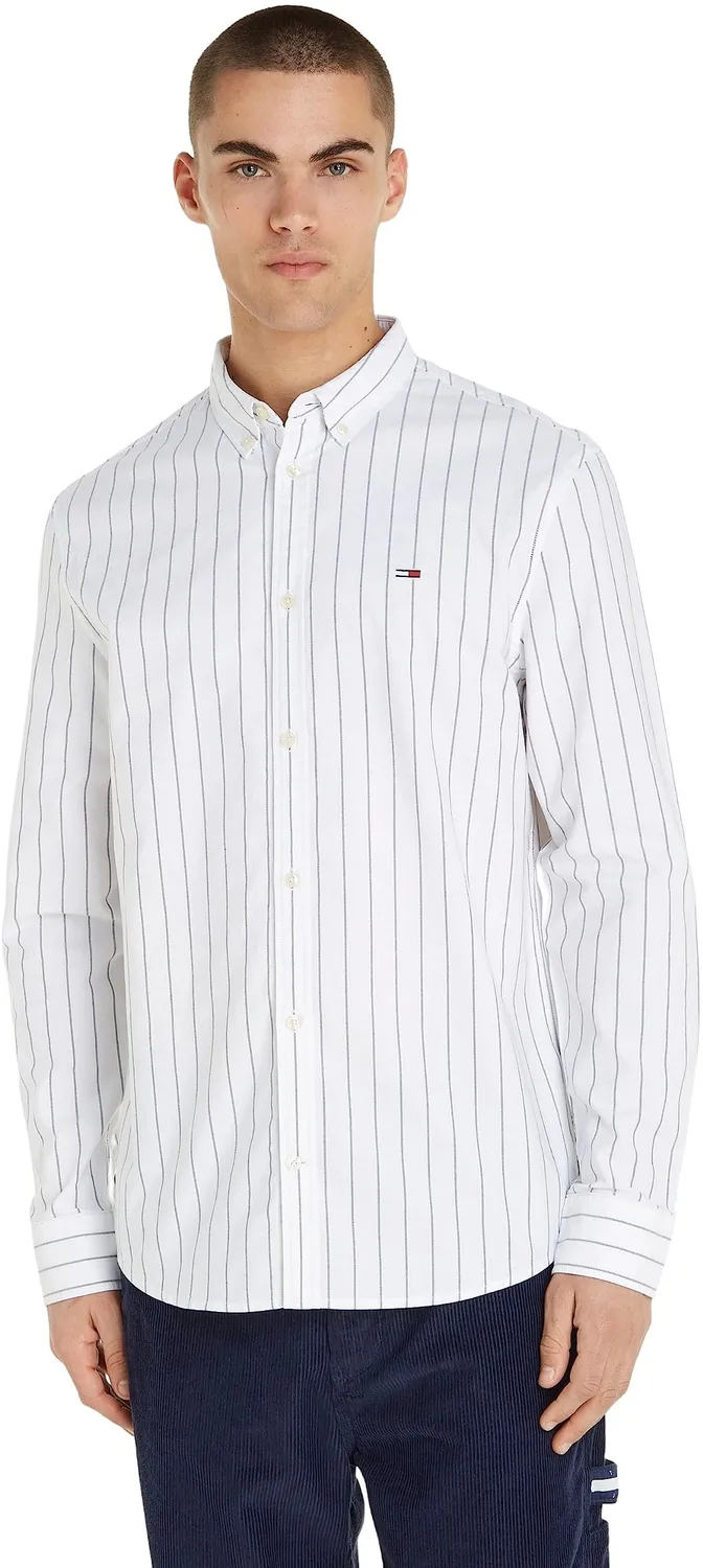 Tommy Jeans Classic Oxford Herrenhemd XS Streifen Blau