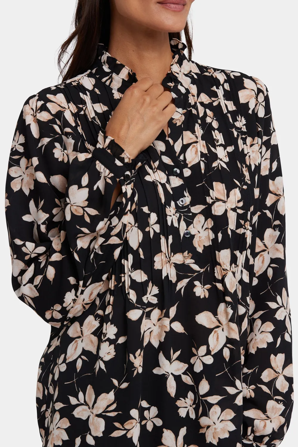 NYDJ Pleated Front Tunika Claudette Schwarz